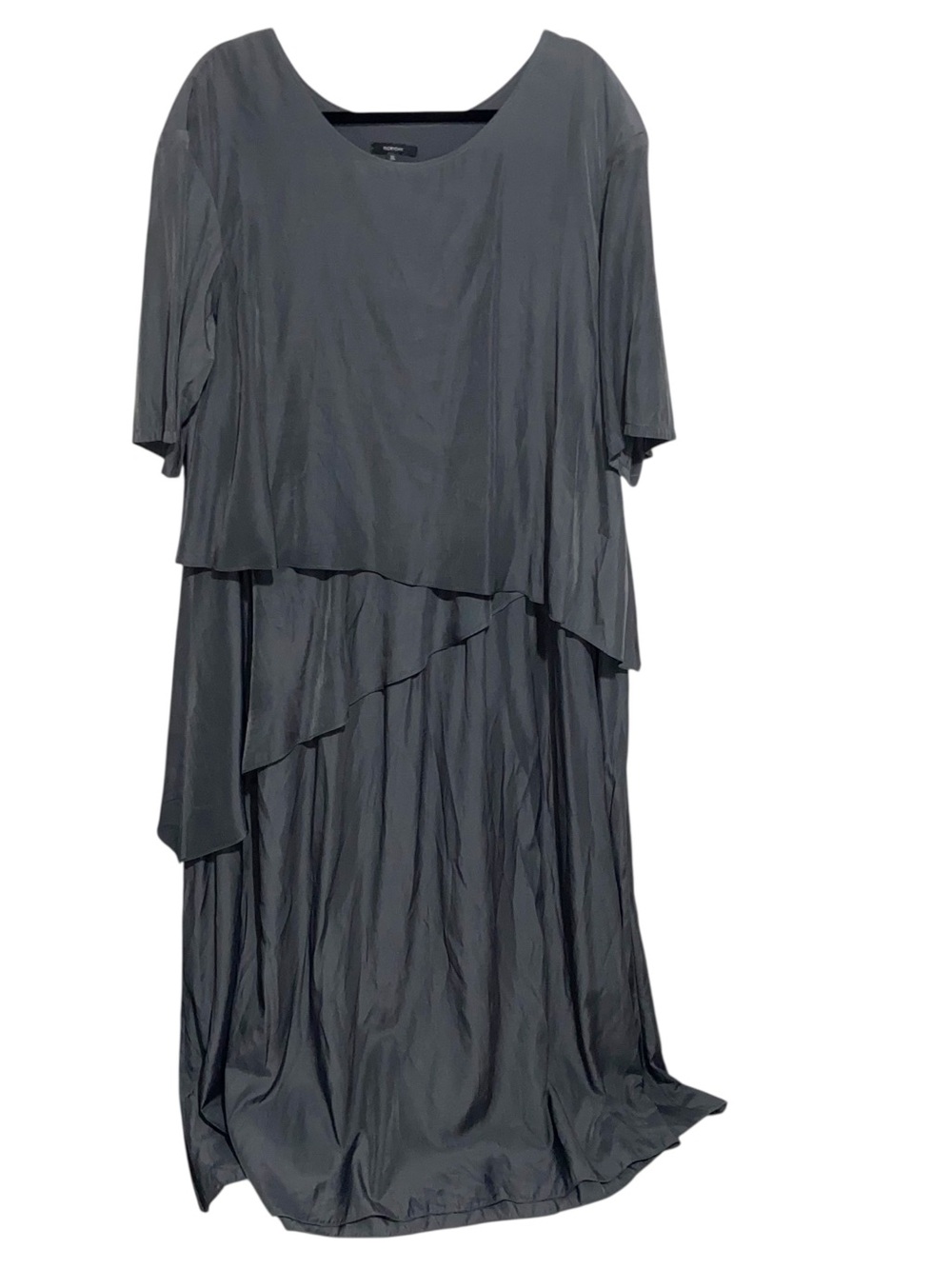 Floryday Dress Womens XL Layered Long Maxi Boho Lagenlook Artsy Minimalist Gray